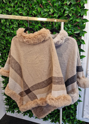 Faux Fur Poncho